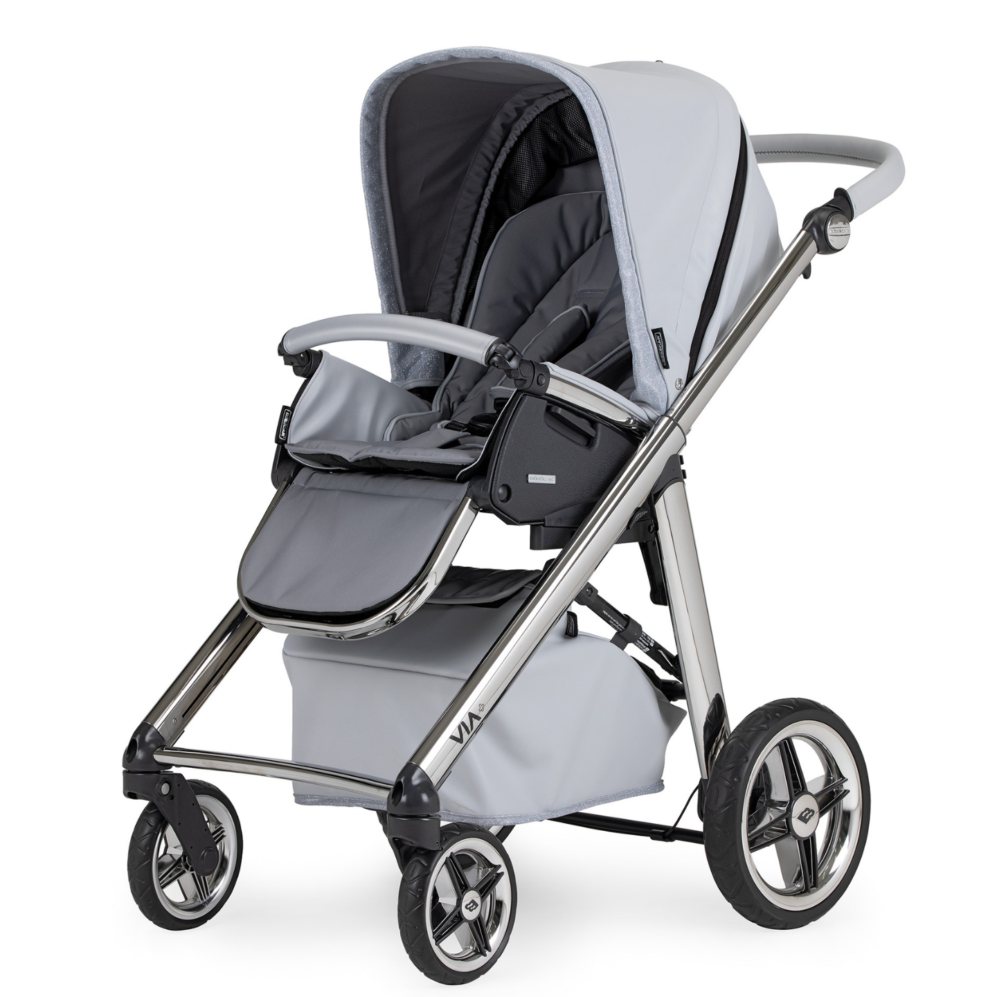 EX-DISPLAY Bebecar Prive Via+ Diamond Grey & Car Seat/Bag/Footmuff