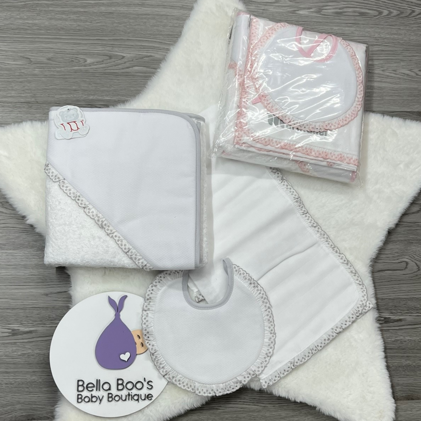 Spanish Gift Set Includes Bib, Hooded Towel & Cloth