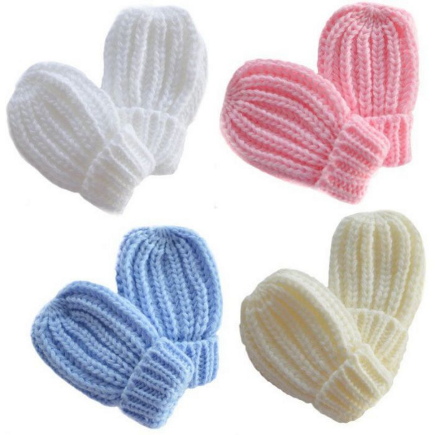 Soft Touch Ribbed Knit Baby Mittens