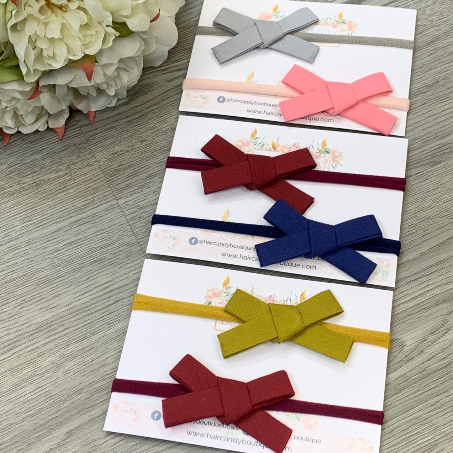 Dainty Block Colour Bow Set
