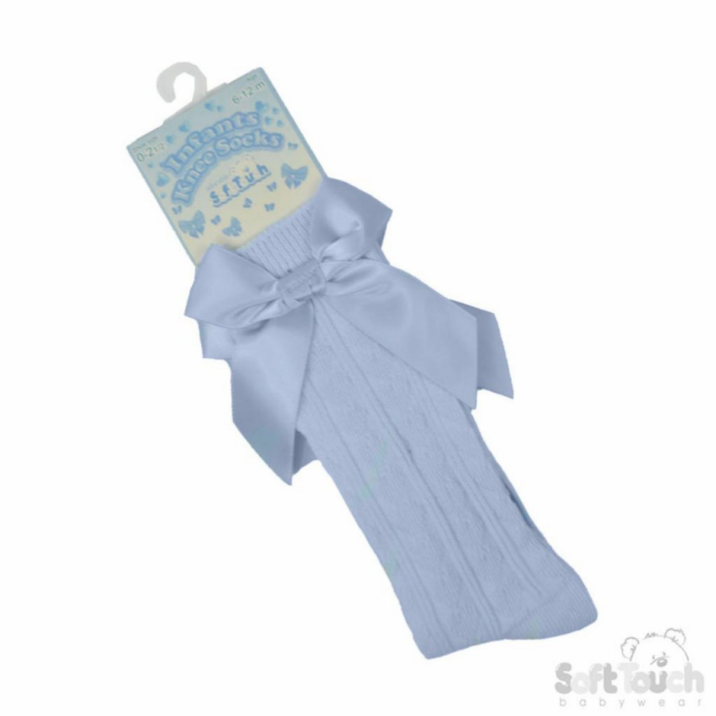 Baby Blue Ribbon Bow Knee Sock
