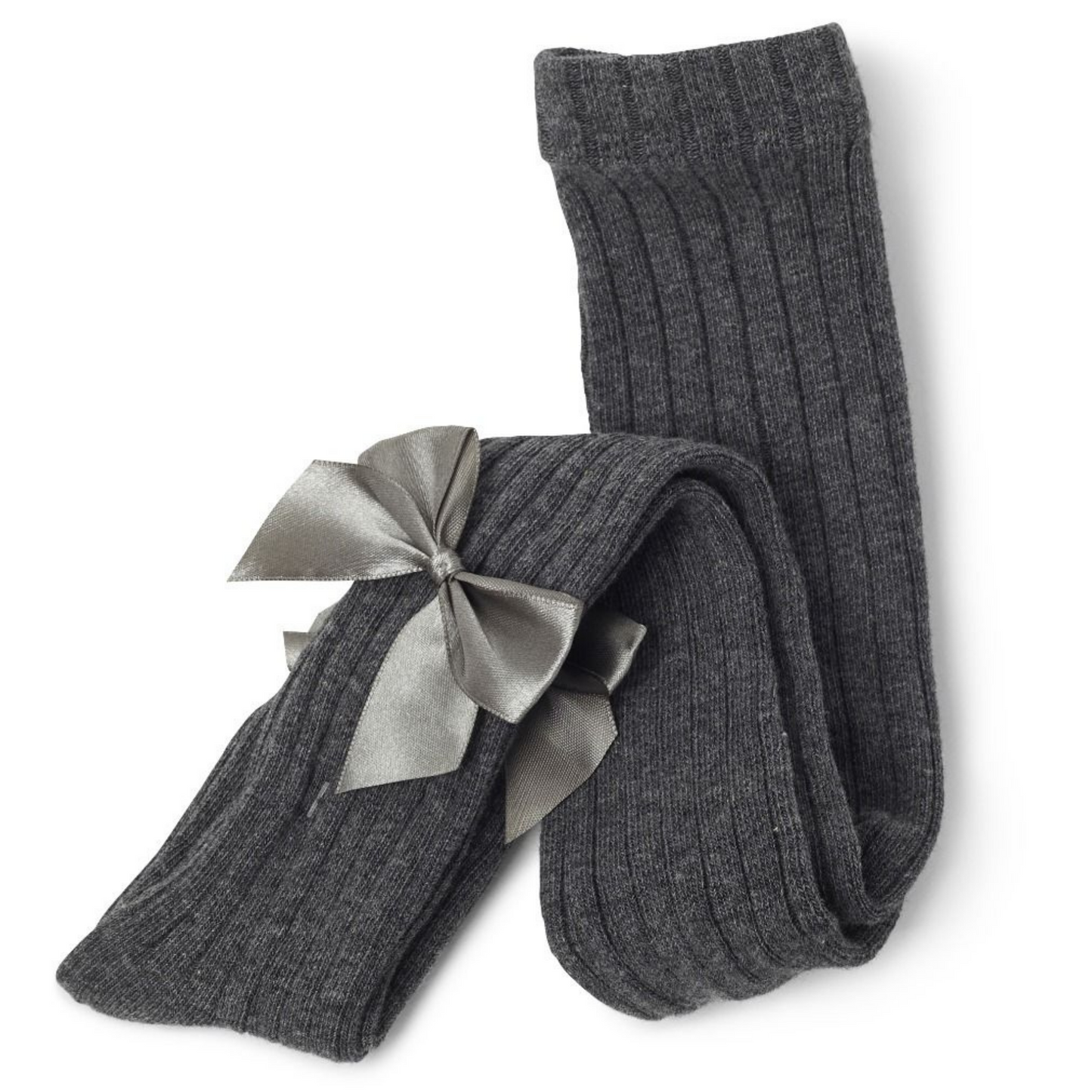 Girls Ribbed Tights with Bow