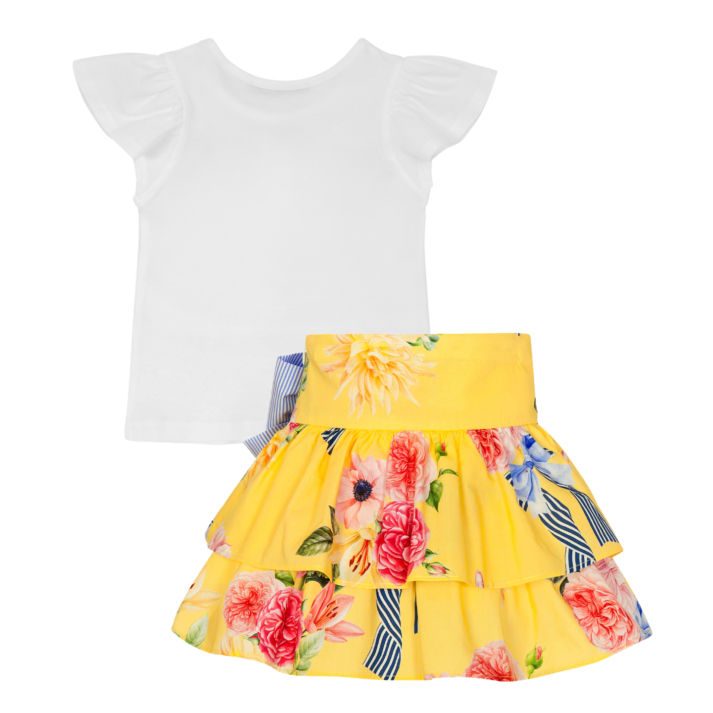 Balloon Chic Girls Lemon Floral Skirt Set