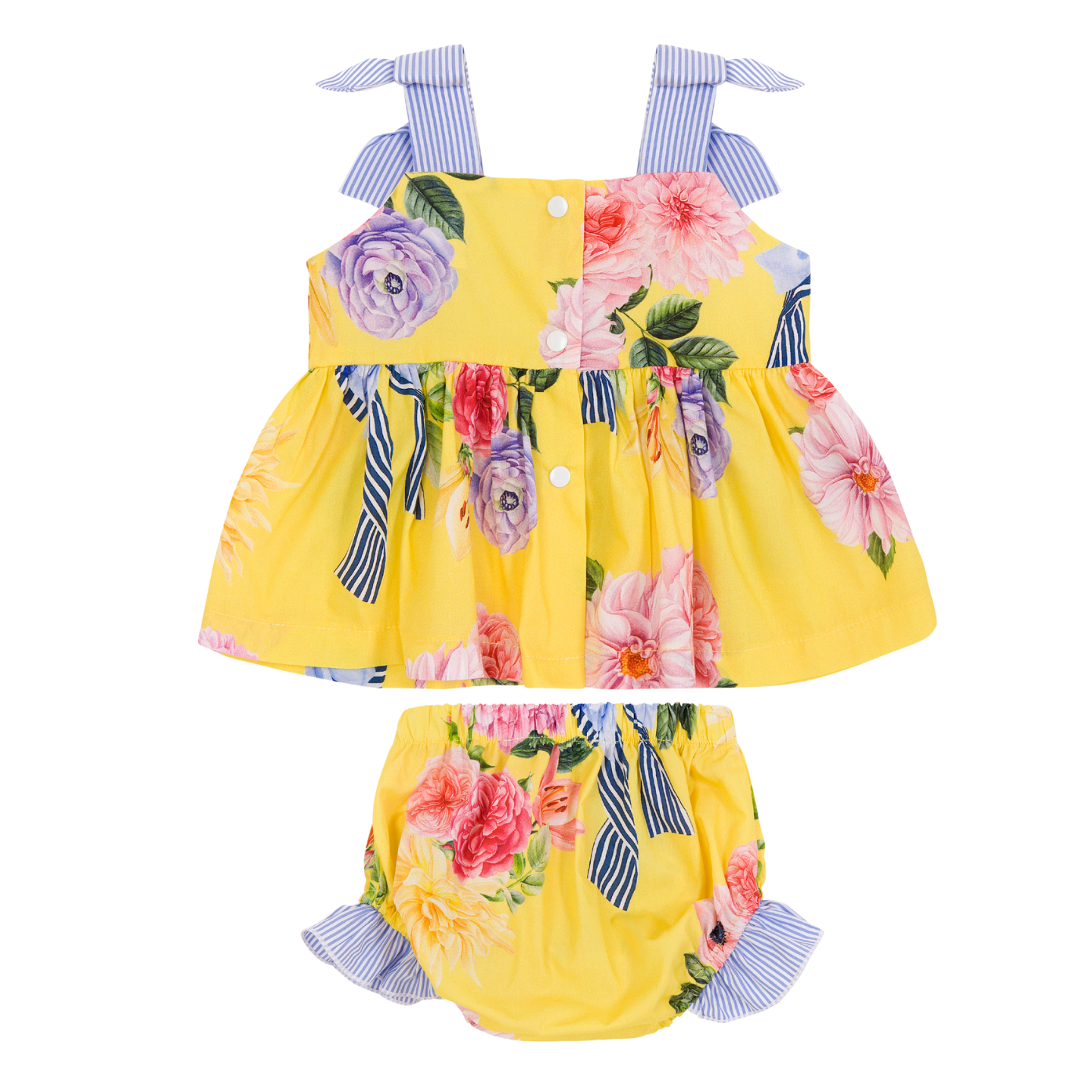 Balloon Chic Baby Girls Lemon Floral Two Piece Set