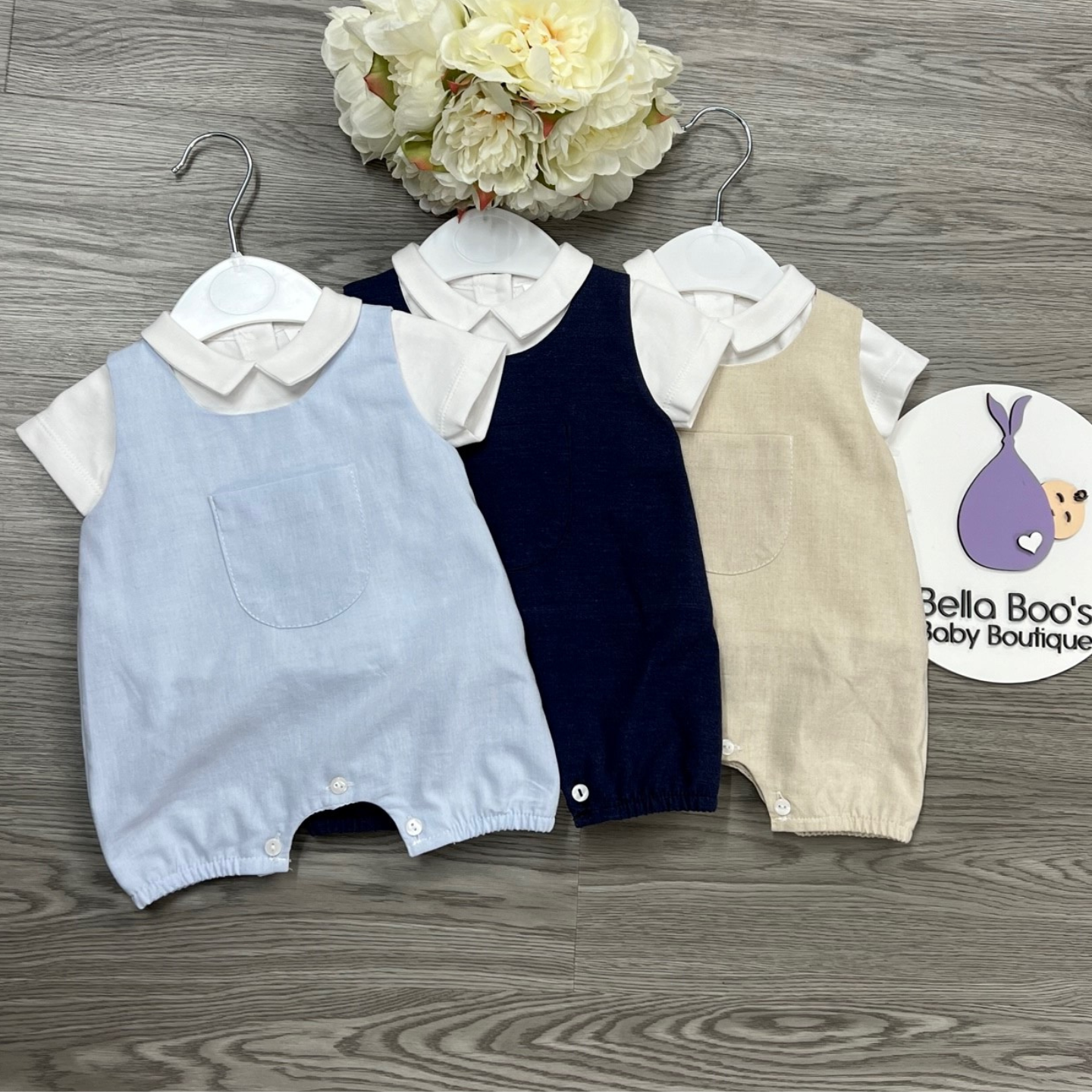 Boys Blue Dungaree Set