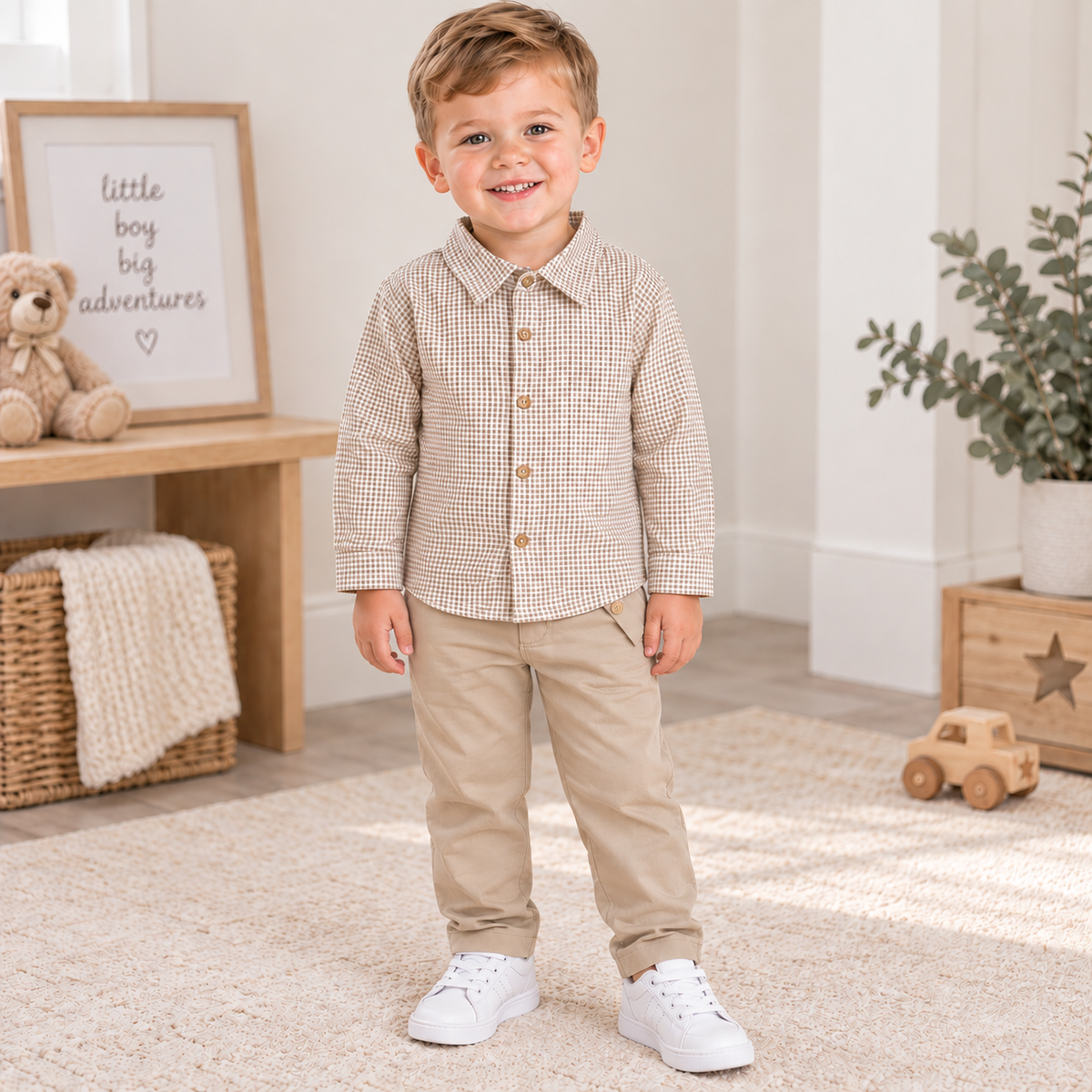 Rapife Boys Biscuit Trouser & Shirt Set