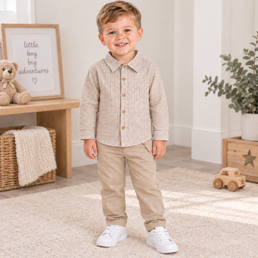 Rapife Boys Biscuit Trouser & Shirt Set