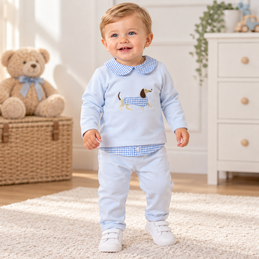 Sardon Boys Blue Daschund Trouser Set