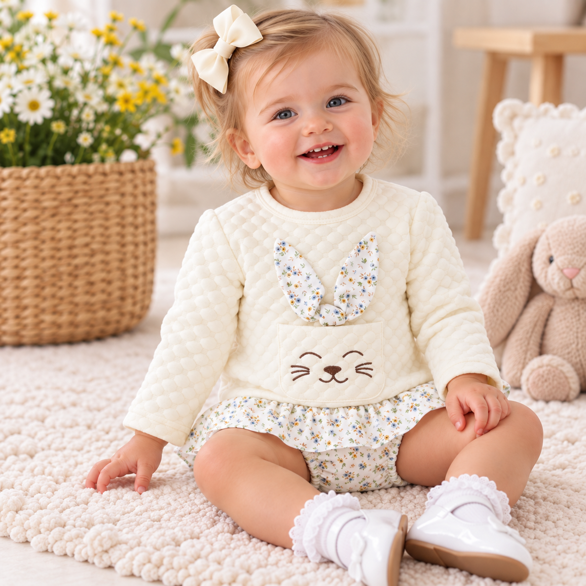 Sardon Cream Floral Bunny Jam Pants