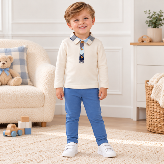 Deolinda Boys Two Piece Polo Shirt & Trouser Set