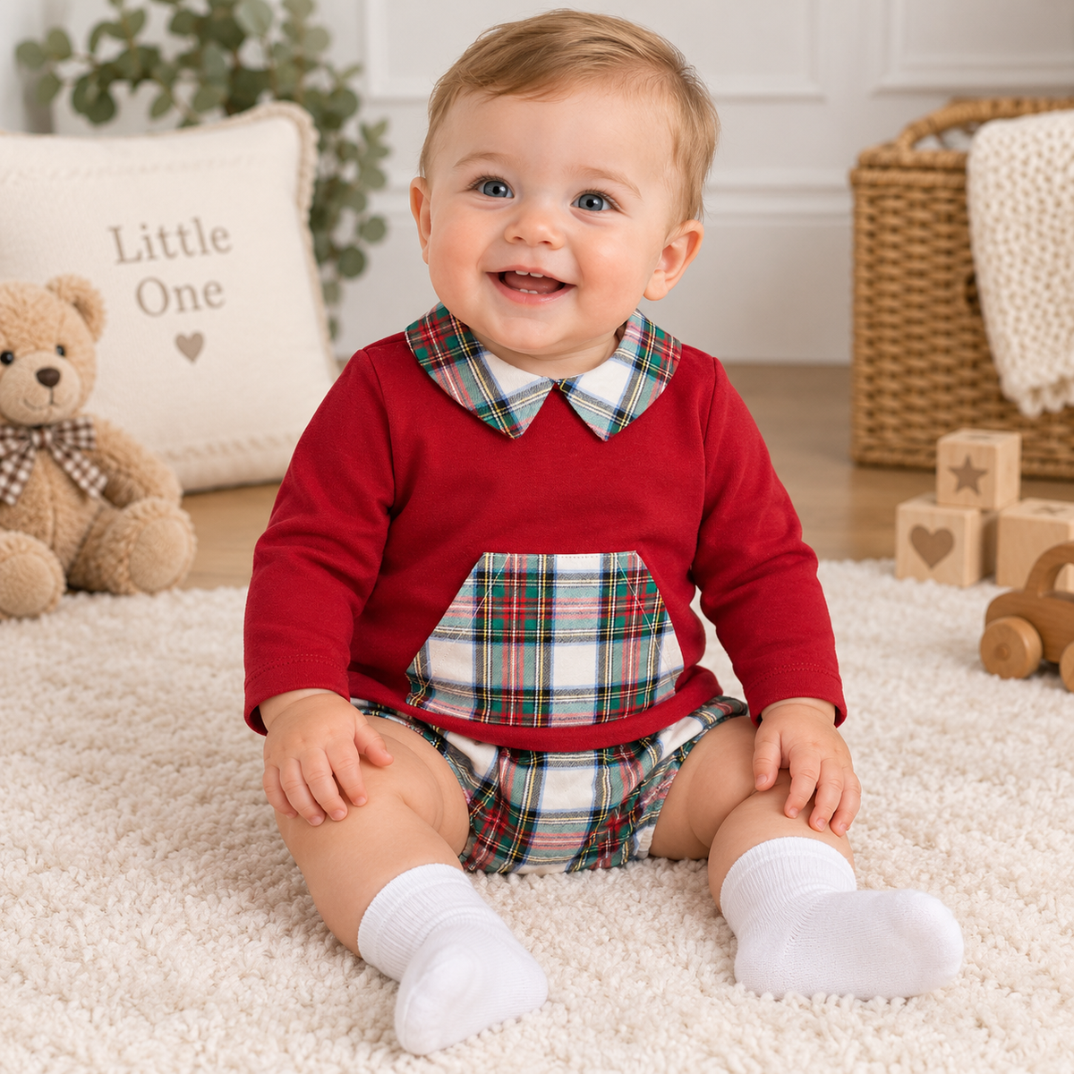 Deolinda Baby Boy Red Two Piece Set
