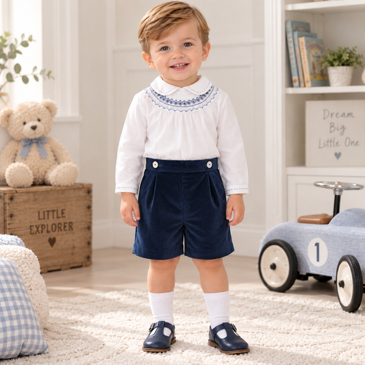 Sarah Louise Two Piece Smock French Navy Set 013431