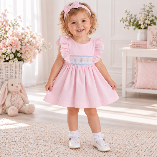 Pretty Originals Pink Smock Dress