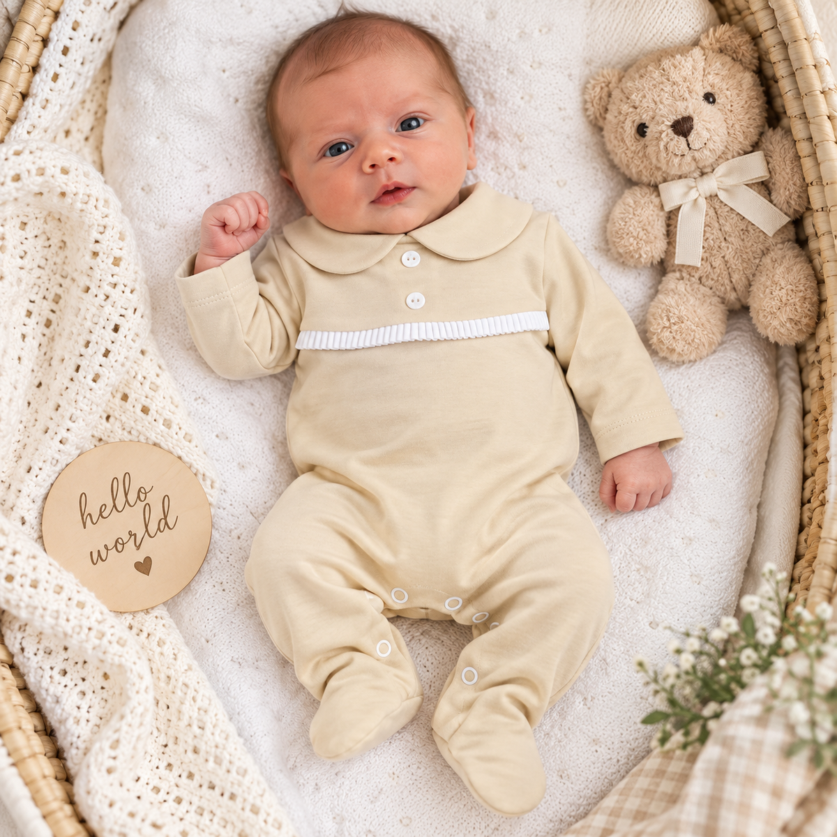 Biscuit Cotton Sleepsuit