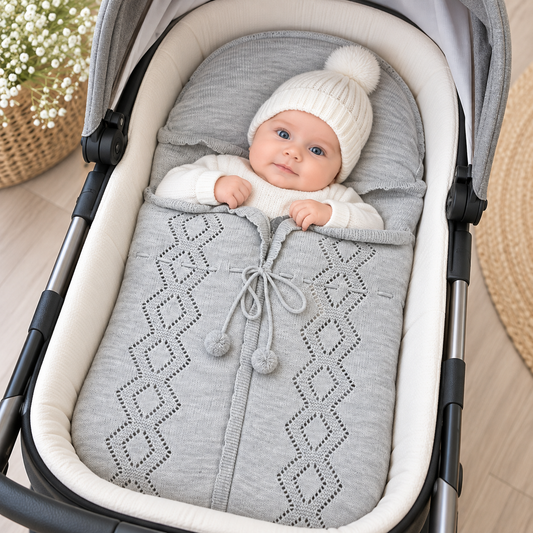Spanish Pom Pom Knitted Baby Nest