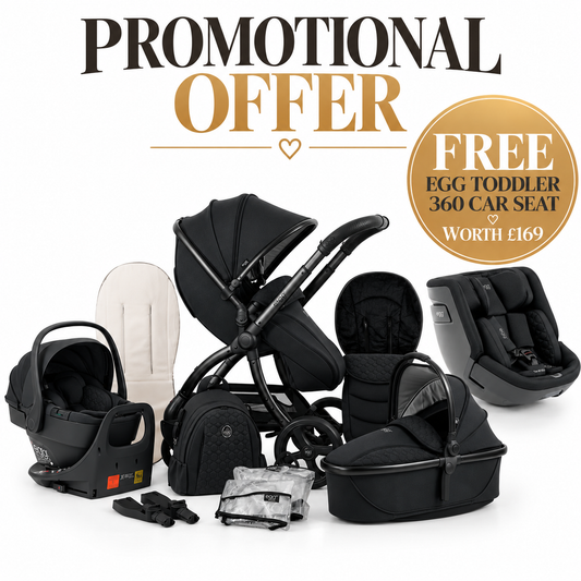 Promotional Offer Egg3 Luxury 8 Piece i-Size Bundle - Panther & FREE Toddler Seat