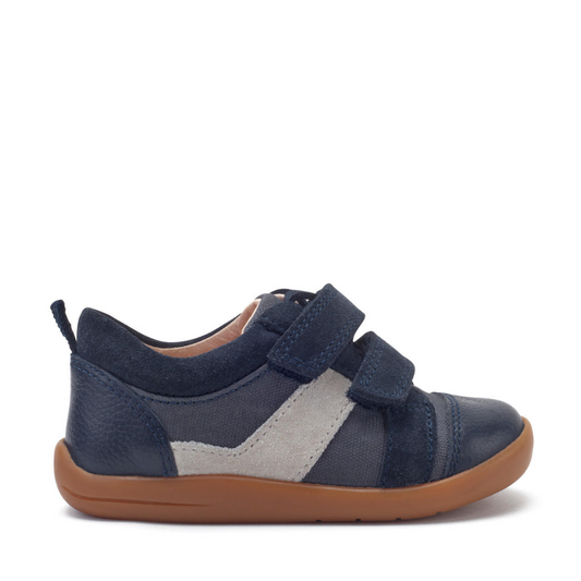Start Rite Maze Navy Blue Canvas Suede Riptape First Walking Shoes