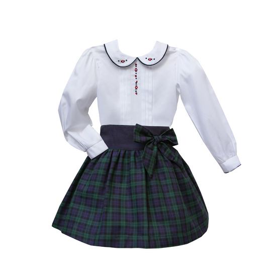 Pretty Originals Girls Green/Navy Skirt Set