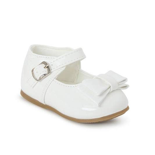 Jemma Girls White Bow Shoe