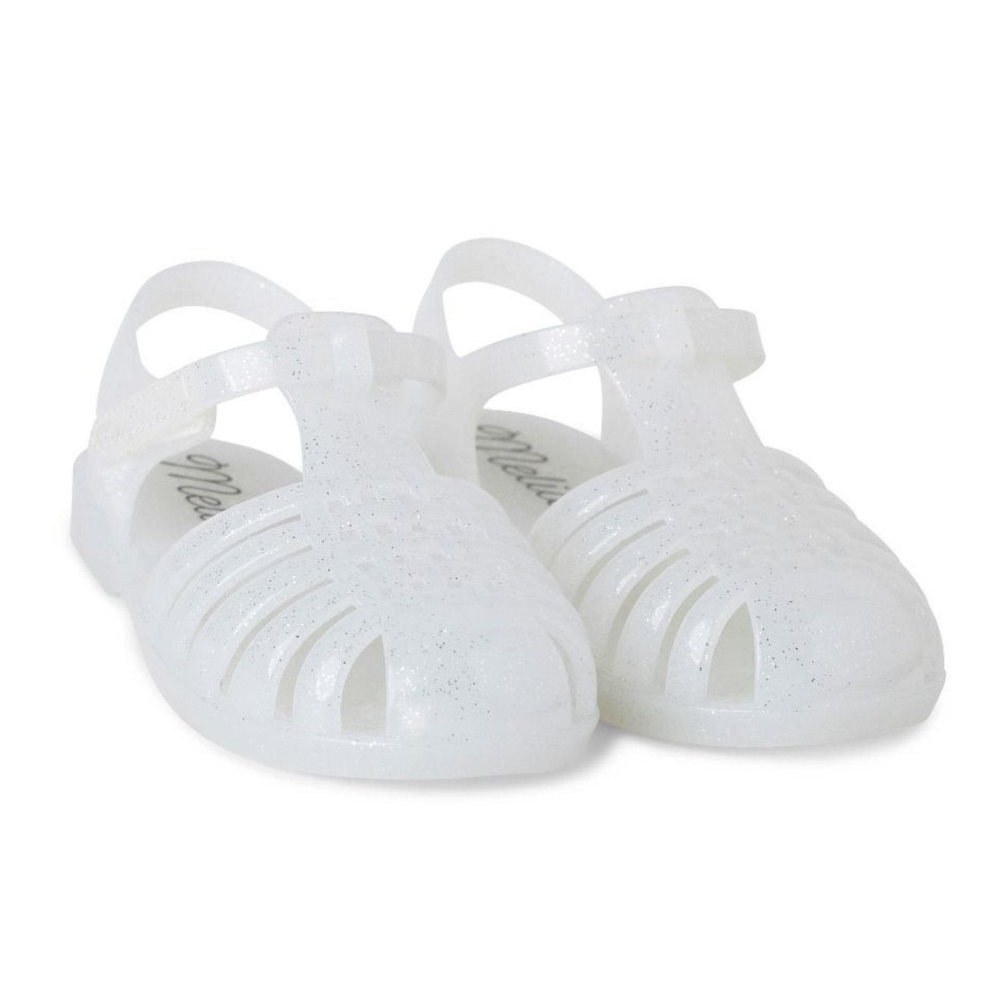 Girls Margot White Glitter Jelly Sandal