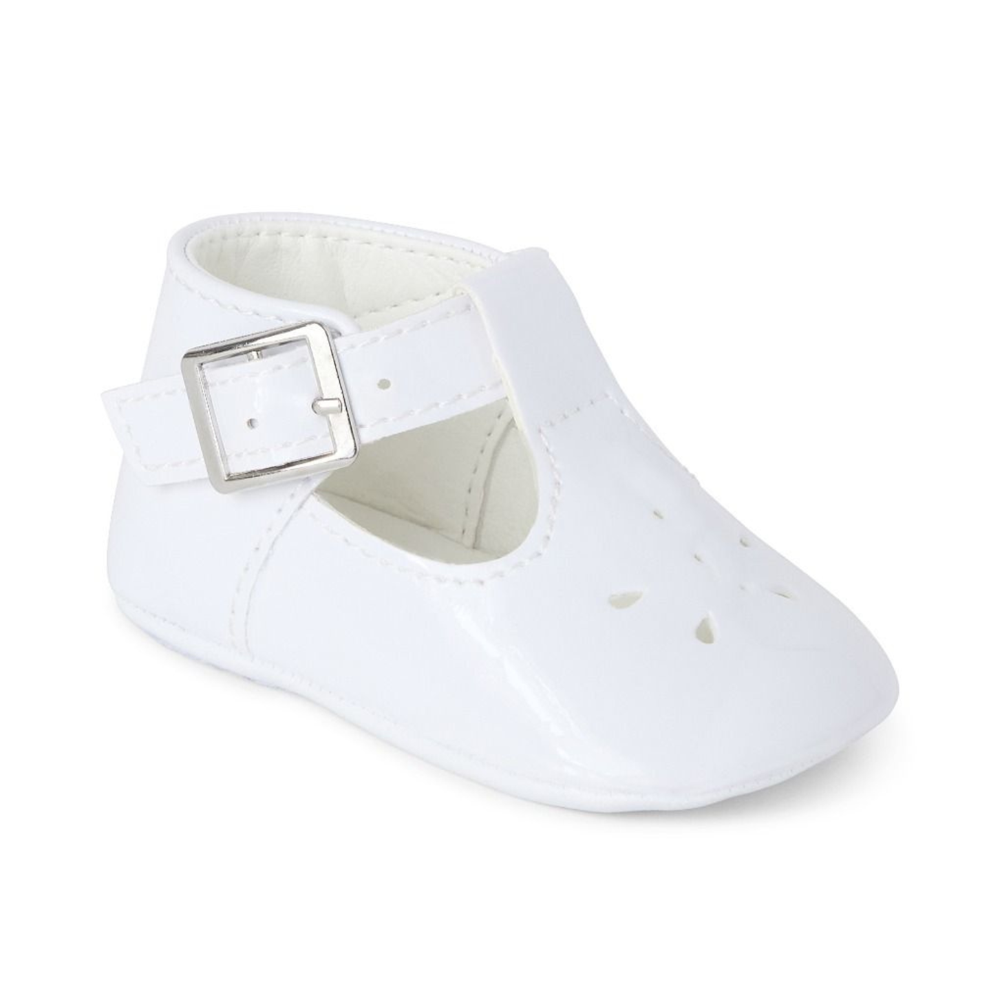 White Patent Pram Shoe