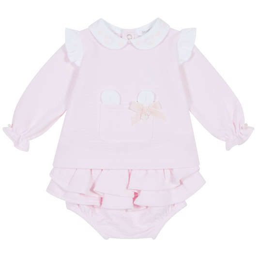 Deolinda Baby Girls Pink Teddy Two Piece Set