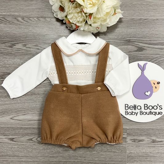 Boys Two Piece Camel Smock Set SG130