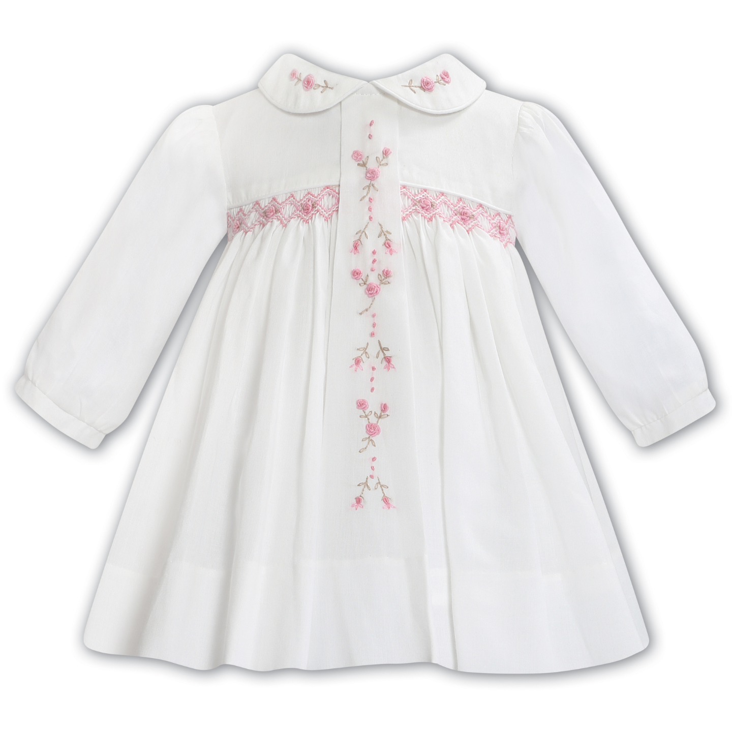 Sarah Louise Ivory Rose Smock Dress 013356