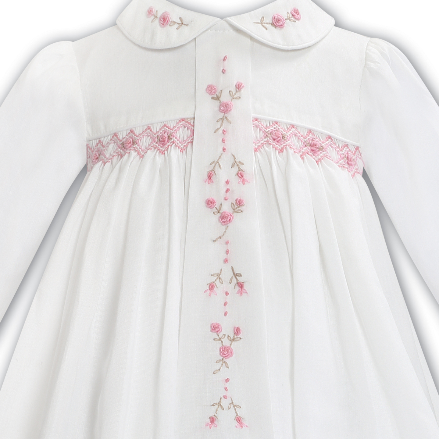 Sarah Louise Ivory Rose Smock Dress 013356