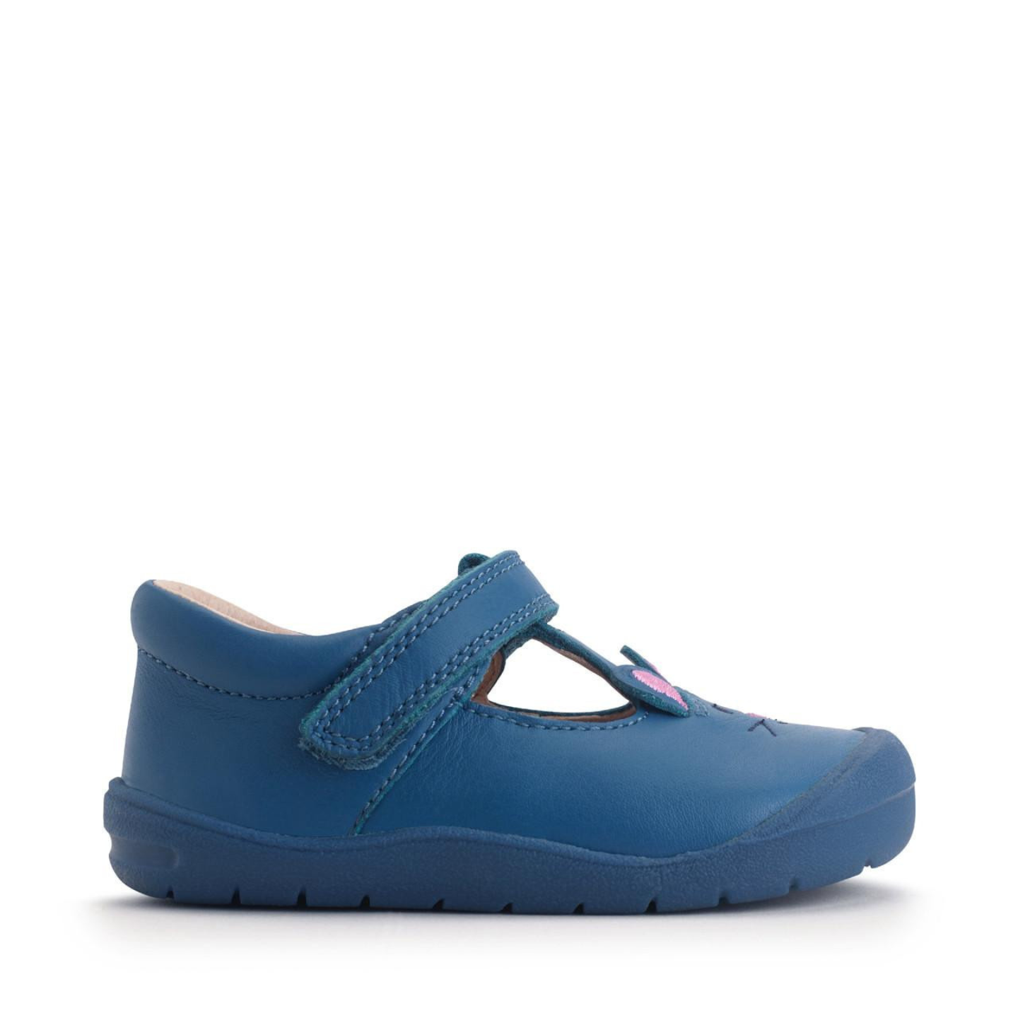 Start Rite Blue Leather Fellow Cat Girls Riptape First Walking Shoe