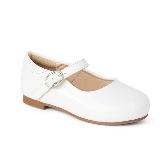 Elenor White Patent Shoe