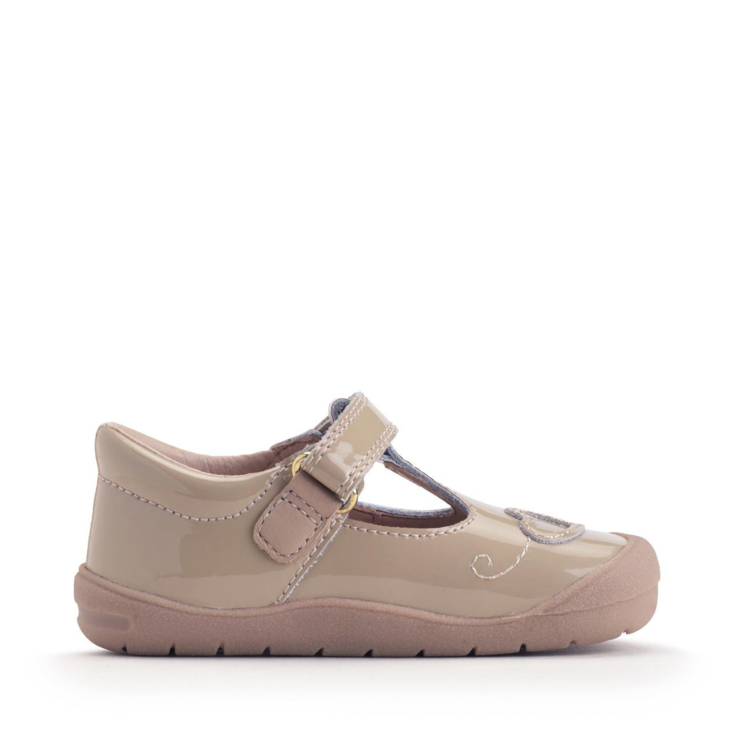 Start Rite Party Taupe Patent Rip Tape First Walking Shoe