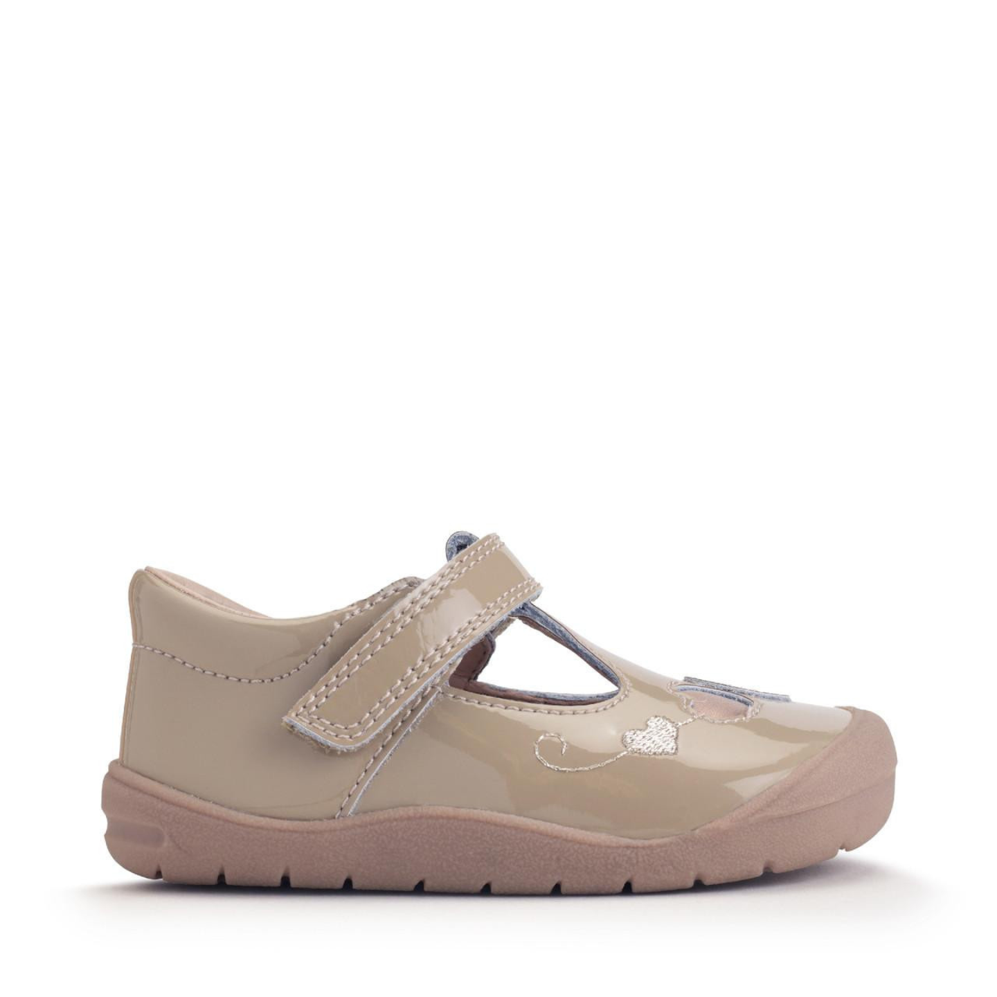 Start Rite Party Taupe Patent Rip Tape First Walking Shoe