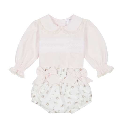 Deolinda Pink Smock Two Piece Set