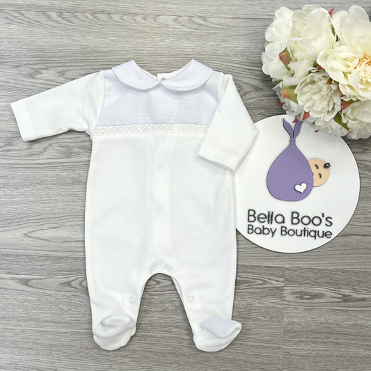 White Cotton Sleepsuit SG171