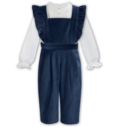 Sarah Louise Girls Ivory/French Navy Two Piece Set 013426