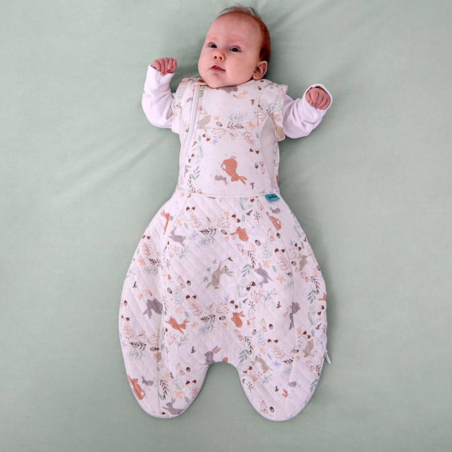 Purflo 2.5 Tog Swaddle To Sleep Bag - Storybook Nutmeg (0-4 Months)