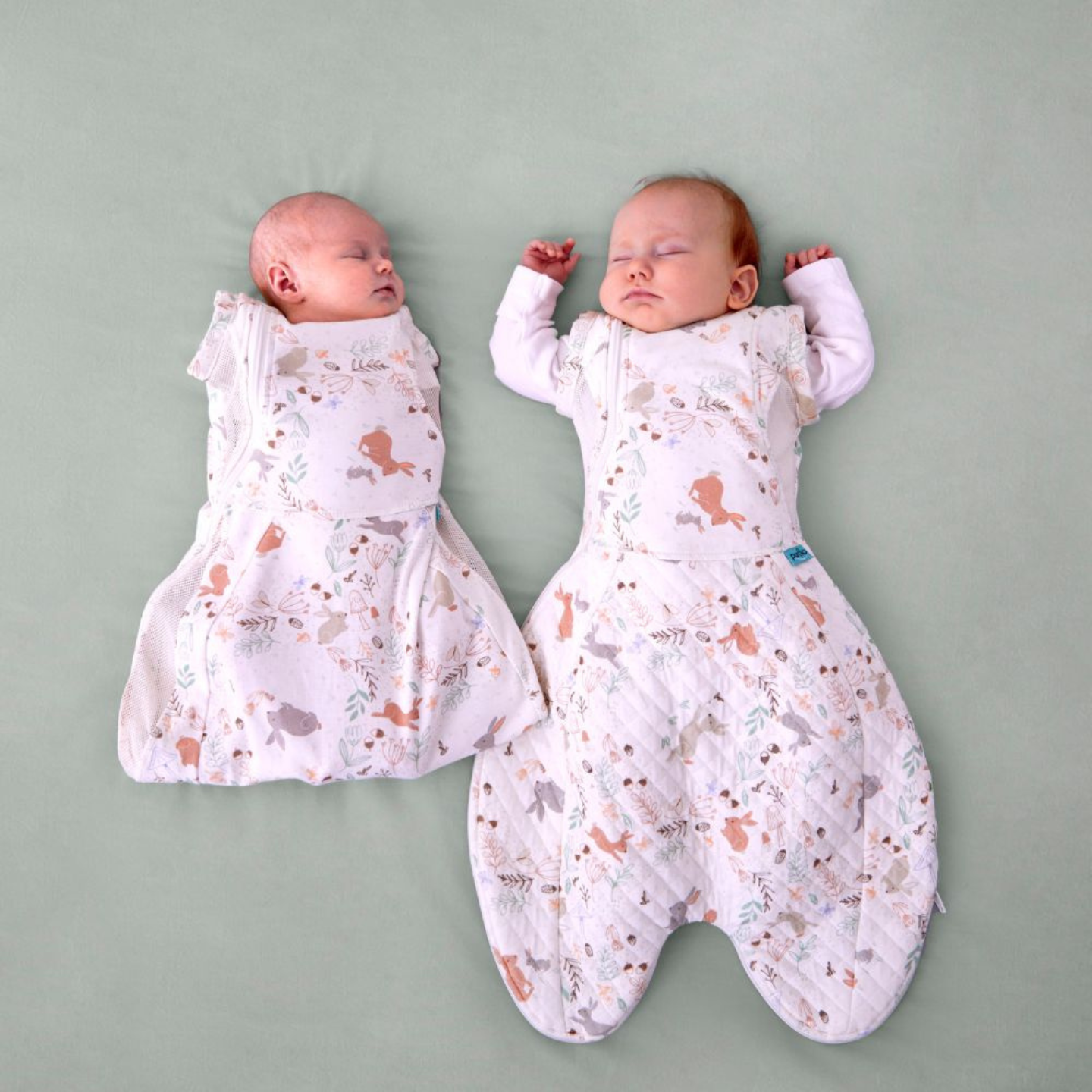 Purflo 2.5 Tog Swaddle To Sleep Bag - Storybook Nutmeg (0-4 Months)