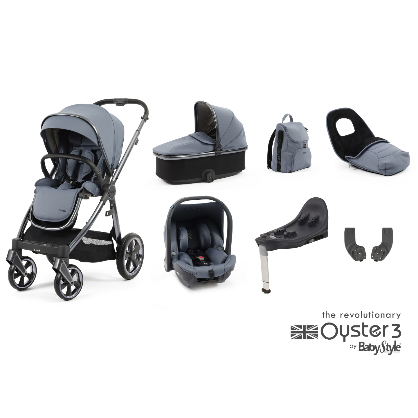 EX-DISPLAY Oyster3 Dream Blue Luxury Travel System Bundle