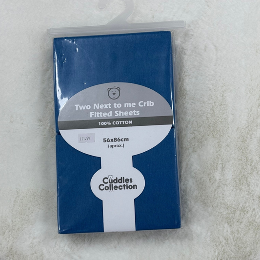 Cuddles Collection 2 Pack Fitted Next To Me Crib Sheets - Blue