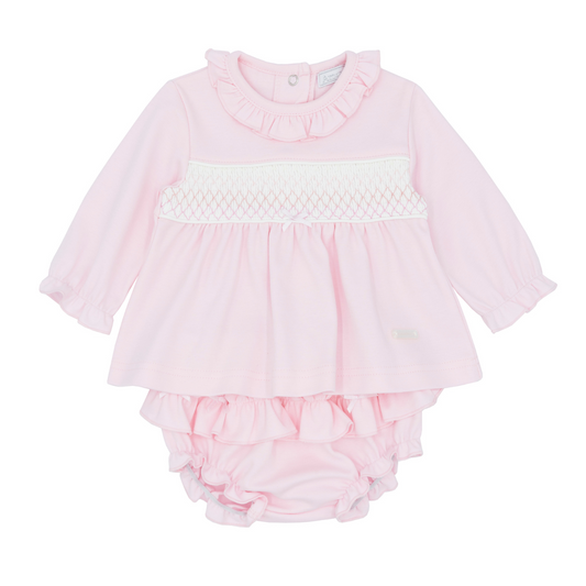 Amore Girls Pink Smock Jam Pant Set