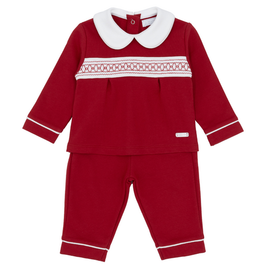 Amore Red Smock Two Piece Set