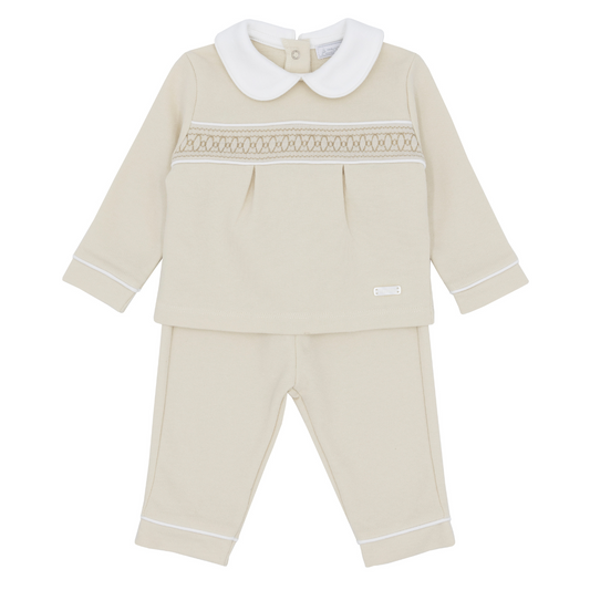 Amore Beige Smock Two Piece Set