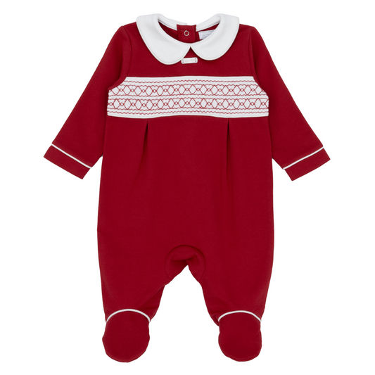 Amore Red Smock Sleepsuit