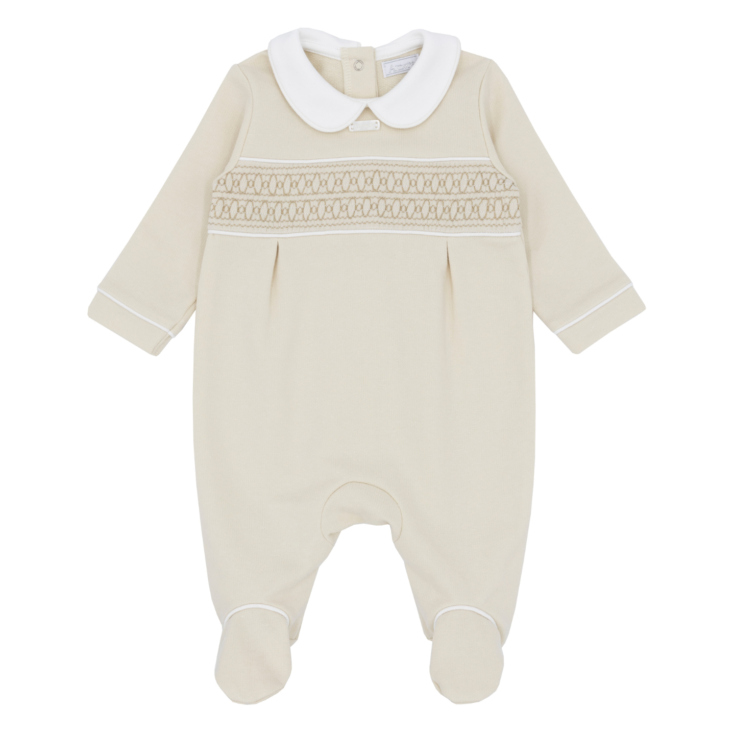 Amore Beige Smock Sleepsuit