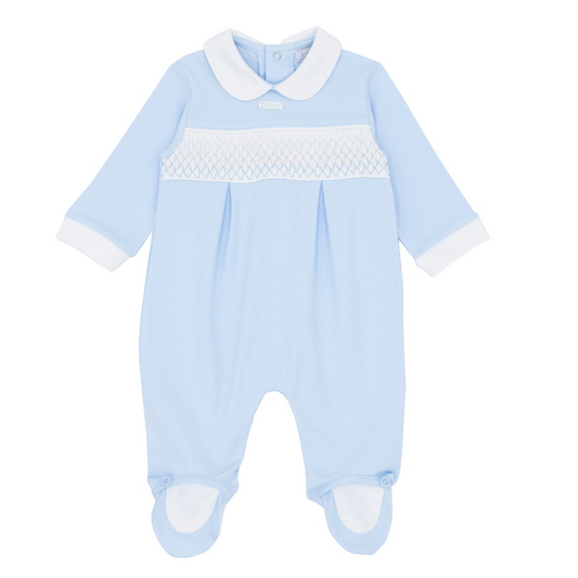 Amore Blue Smock Sleepsuit
