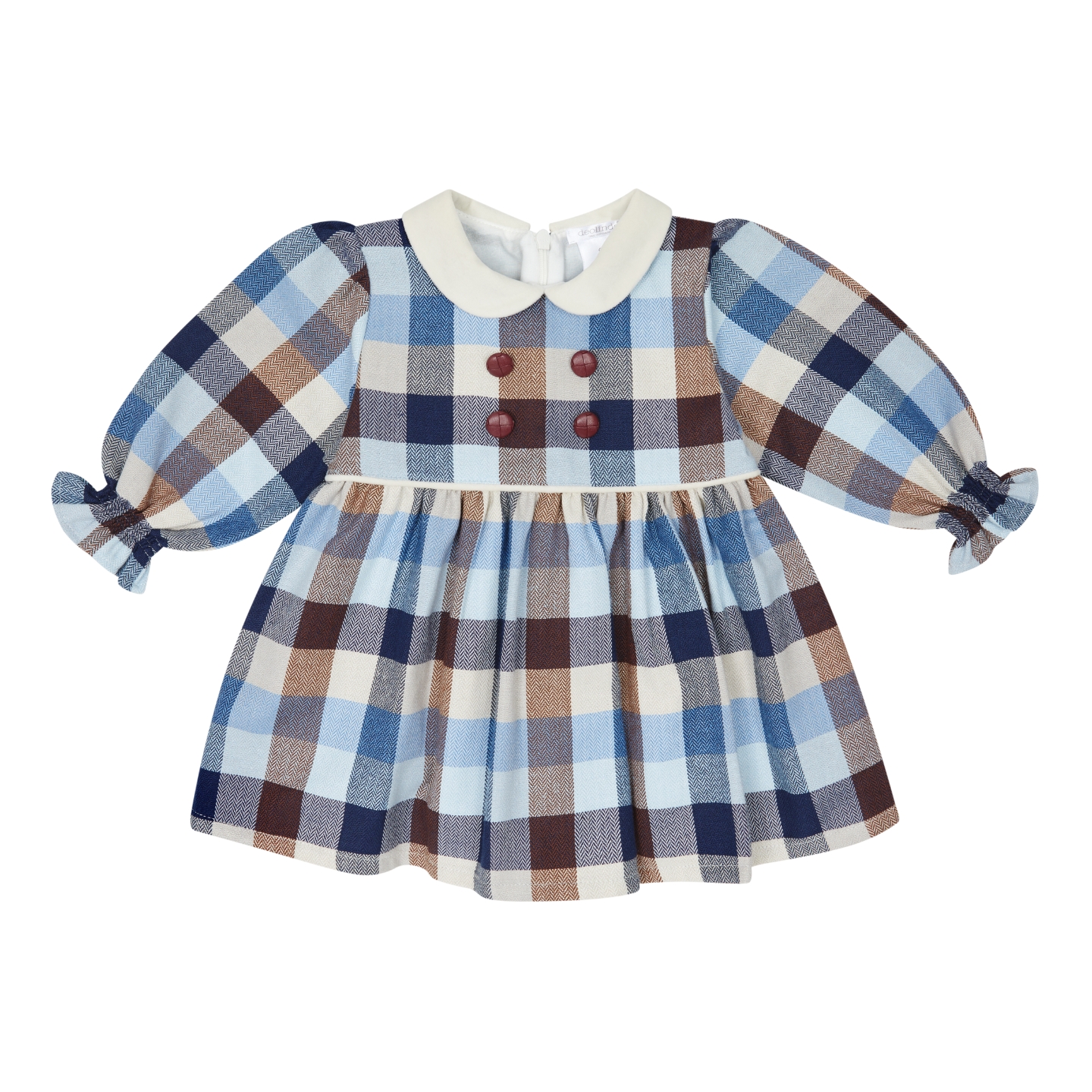 Deolinda Girls Blue/Beige Check Dress