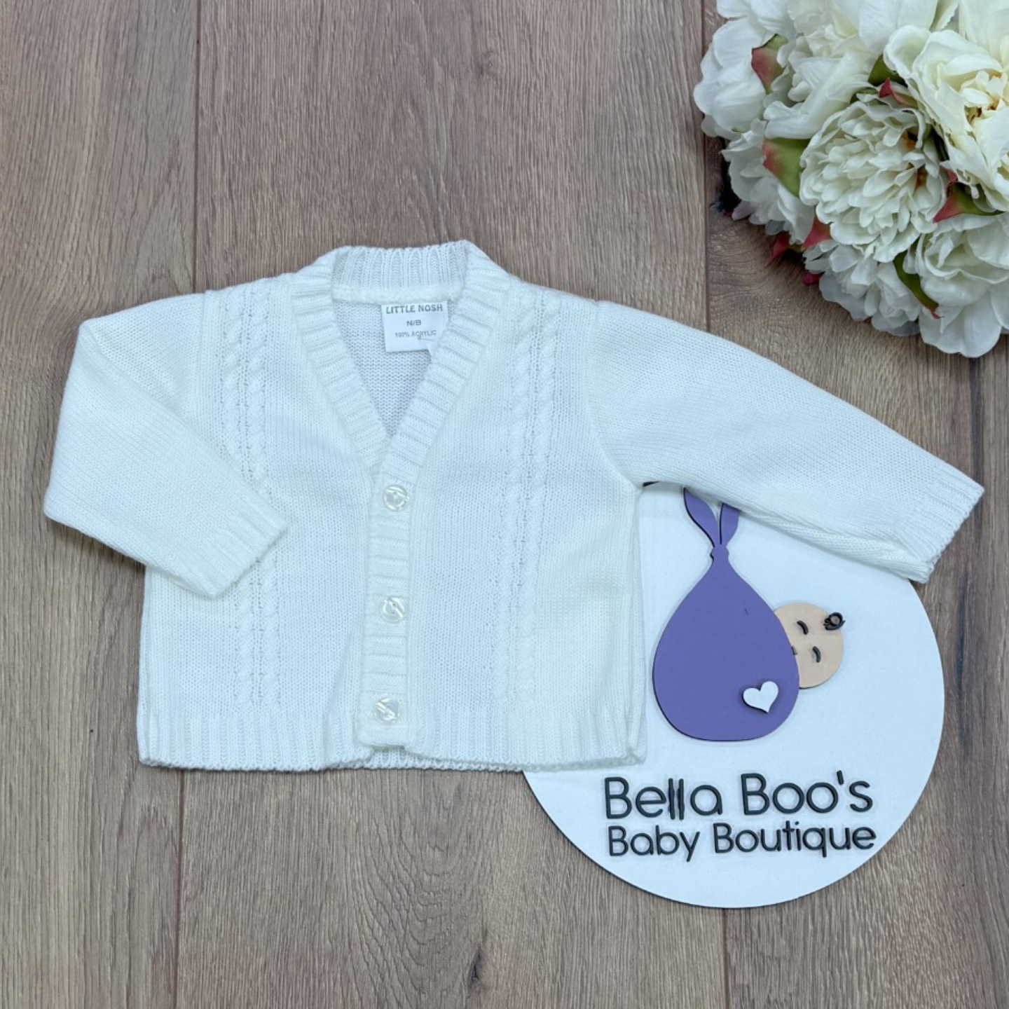 White Cable Knit Cardigan