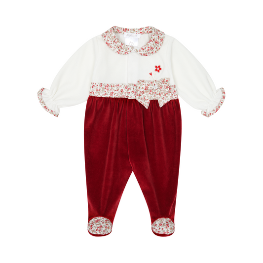 Deolinda Baby Girls Winter Red Floral All In One