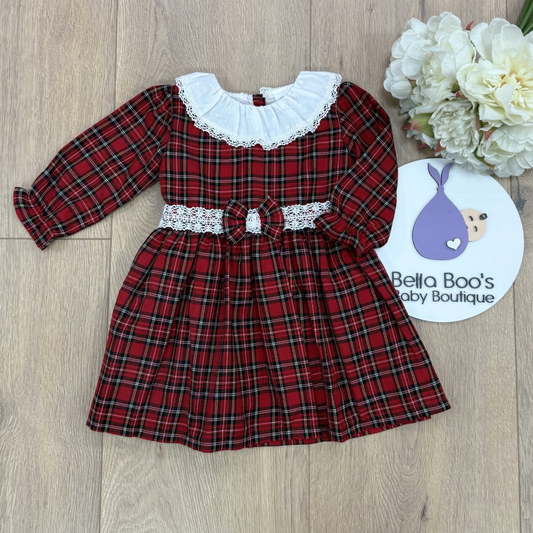 Little Nosh Girls Red Tartan Dress